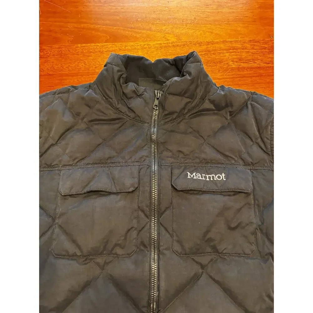 Marmot 600 Fill Jacket Black Diamond Quilted Winter Zip Up Down